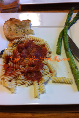 Quick After Baseball Meal Whole wheat pasta and roasted aparagus