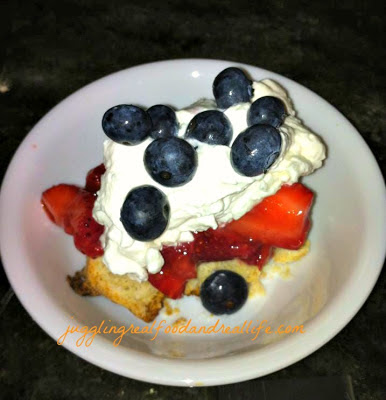 Juggling Real Food and Real Life Red, White, and Blue Shortcake