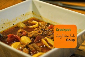 Zesty crockpot Italian Pasta Soup