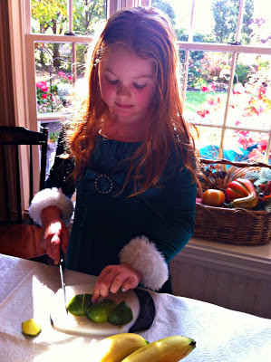 Learning to cut a lime.