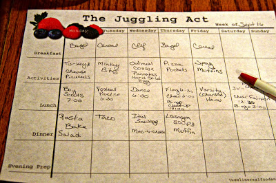 Juggling Real Food and Real Life Meal-Planning Calendar