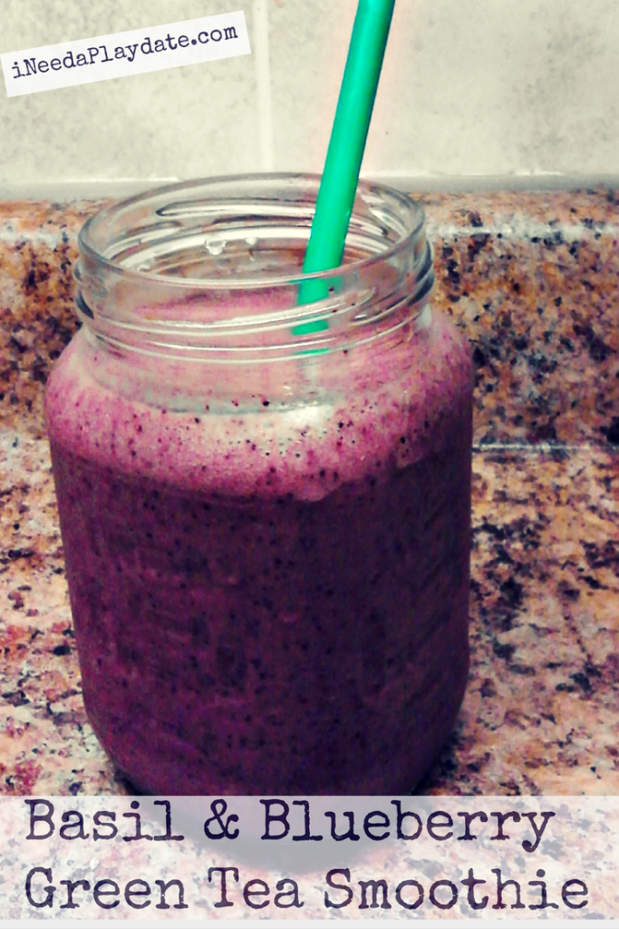 Basil and Blueberry Green Tea Smoothie
