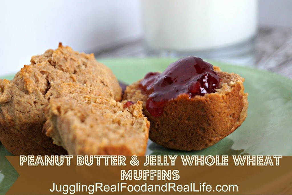 Peanut Butter and Jelly Whole Wheat Muffins