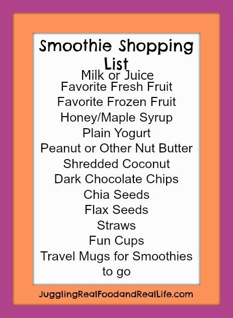 Smoothie Shopping List