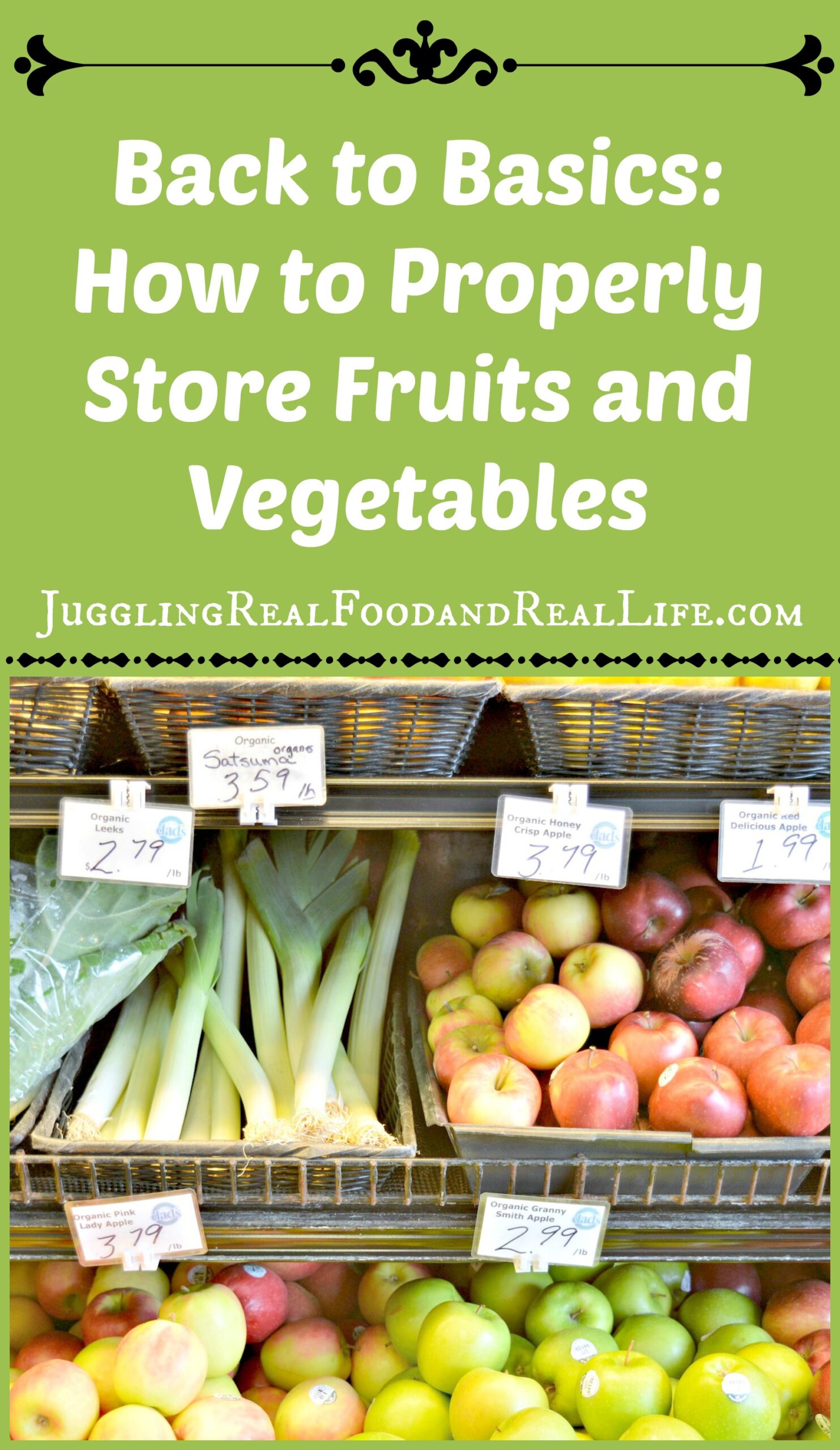 The Basics:  Fruit and Vegetable Storage